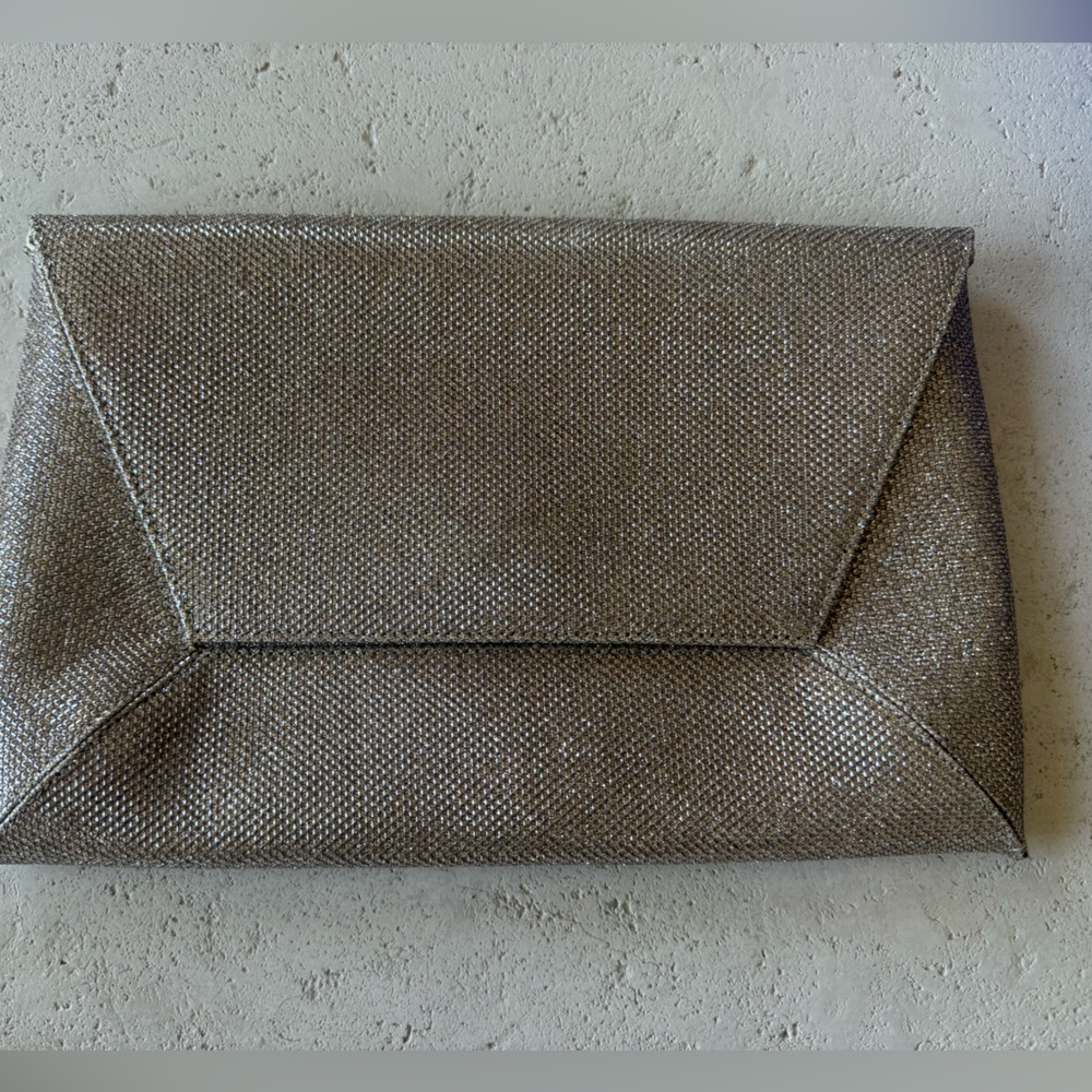 Stuart Weitzman Platinum Textured Evening Clutch